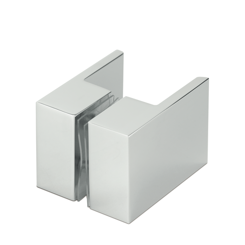 Bruser dørhåndtag 30x70x35mm, 2-sidet, glas 6-12mm messing forkromet