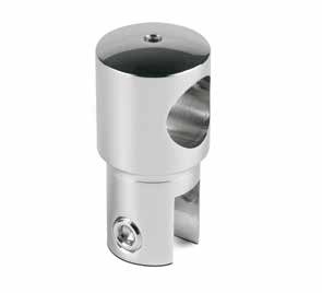 T-forbinder åben til rør Ø19mm og glas 6/8/10mm, messing forkromet