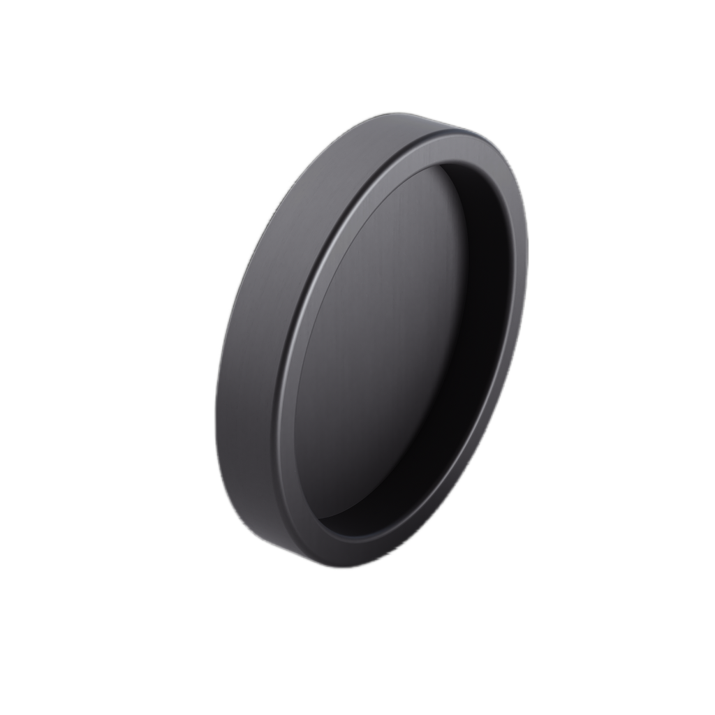 Shell handle set self sticking Ø65x6mm, aluminum black anodized