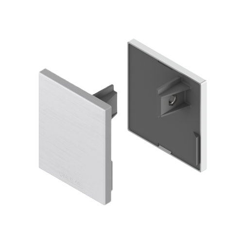 INFINITYSLIDE 69kg endcap 1xL/1xR width 50mm, aluminum stainless steel look