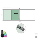 SunView model 2 left opening 4-lanes half height L=xxxxmm (max. 6000mm) H=xxxxmm (max. 1700mm), aluminum RAL matt (incl. stainless steel doorhandle and drivers excl. locks and glass)
