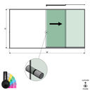 SunView model 2 right opening 4-lanes full height L=xxxxmm (max. 6000mm) H=xxxxmm (max. 2600mm), aluminum RAL matt (incl. stainless steel doorhandle and drivers excl. locks and glass)