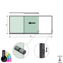 SunView model 3 left opening 3-lanes half height L=xxxxmm (max. 4500mm) H=xxxxmm (max. 1700mm), aluminum RAL shiny (incl. locks, stainless steel doorhandle and drivers excl. glass)