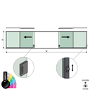 SunView model 3 left/right opening 3-lanes half height L=xxxxmm (max. 9000mm) H=xxxxmm (max. 1700mm), aluminum RAL shiny (incl. locks, stainless steel doorhandle and drivers excl. glass)