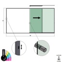 SunView model 3 right opening 4-lanes full height L=xxxxmm (max. 6000mm) H=xxxxmm (max. 2600mm), aluminum RAL shiny (incl. locks, stainless steel doorhandle and drivers excl. glass)