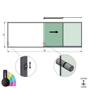 SunView model 3 right opening 4-lanes half height L=xxxxmm (max. 6000mm) H=xxxxmm (max. 1700mm), aluminum RAL structure (incl. locks, stainless steel doorhandle and drivers excl. glass)