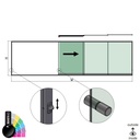 SunView model 3 right opening 5-lanes half height L=xxxxmm (max. 7500mm) H=xxxxmm (max. 1700mm), aluminum RAL shiny (incl. locks, stainless steel doorhandle and drivers excl. glass)