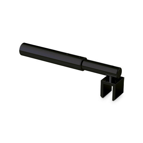 Stabilisering uppsättning fyrkantig 12x12mm glasvägg 45/90° glas 6/8/10mm L(max)=1240mm, mässing Stealth Black