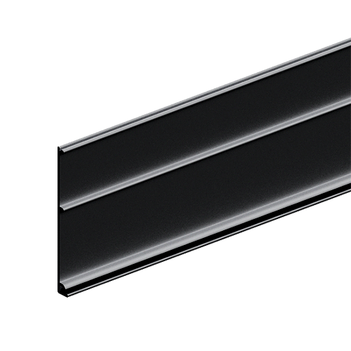 INFINITYSLIDE 69kg dækkappe bagsiden til køreskinne (loft), glas/træ L=2.5m, aluminium sort anodiseret