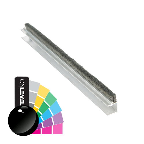 SunView børste tætning profil til glas 10mm L=2800mm, aluminium RAL blank