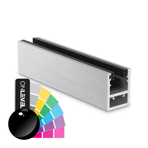 KAZIWALL top profil glas 10/10.76/12/12.76mm L=2500mm, aluminium RAL blank