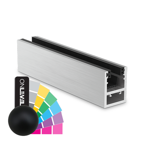 KAZIWALL topp profil glass 10/10.76/12/12.76mm L=2500mm, aluminium RAL struktur