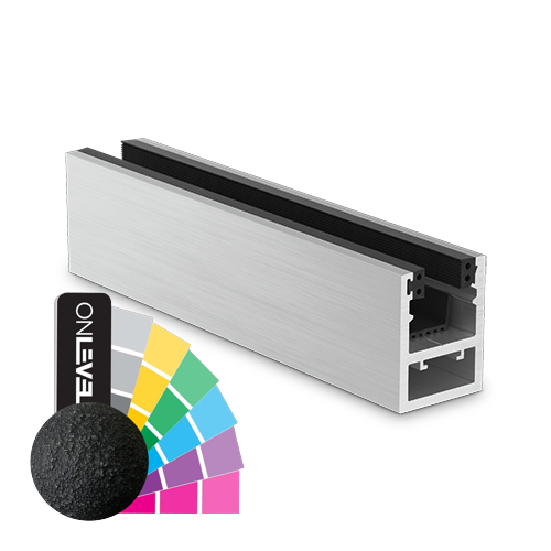 KAZIWALL Top profil glas 10/10,76/12/12,76mm L=2500mm, aluminium RAL mat