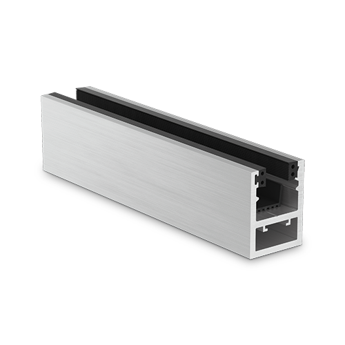 KAZIWALL top profil glas 10/10.76/12/12.76mm L=5000mm, aluminium rå overfl.