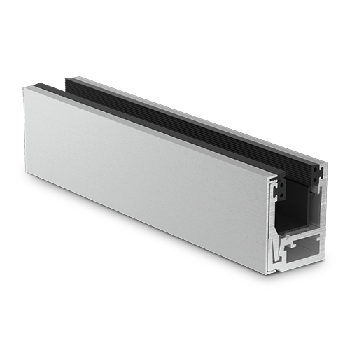 KAZIWALL top profile 2-piece glass 10/10.76/12/12.76mm L=5000mm, aluminum RAL structure