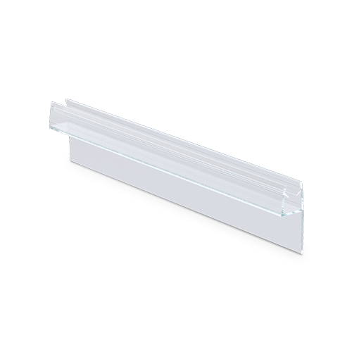 Tætning til brusedør med 180° frontstop lang version til glas 10mm L=2200mm, kunststof gennemsigtig
