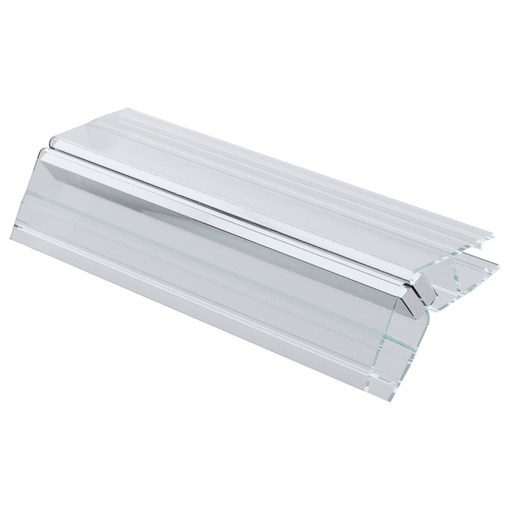 Tætning til brusedør 135° med magnet til glas 10mm L=2200mm, kunststof gennemsigtig