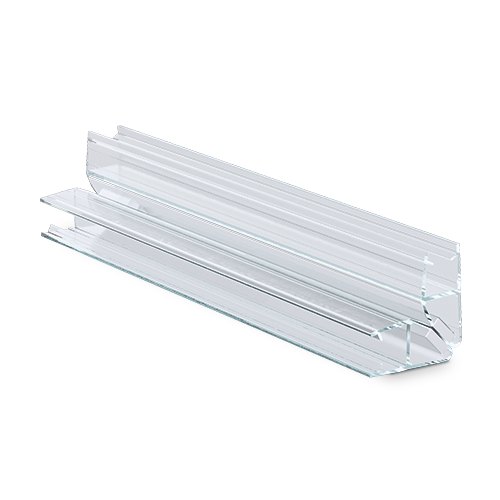 SUNVIEW door seal 90° with magnet for glass 10mm L=2800mm, plastic transparent