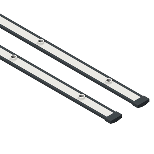 SKYFORCE-Slim monteringsliste 15x2mm L=1100mm rustfrit stål (dækkappe kunststof grå)