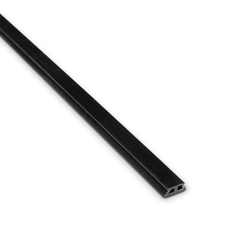 AIRFORCE plast profil forside glas tykkelse 10/10/4 (21.52mm) L=5000mm, plast sort