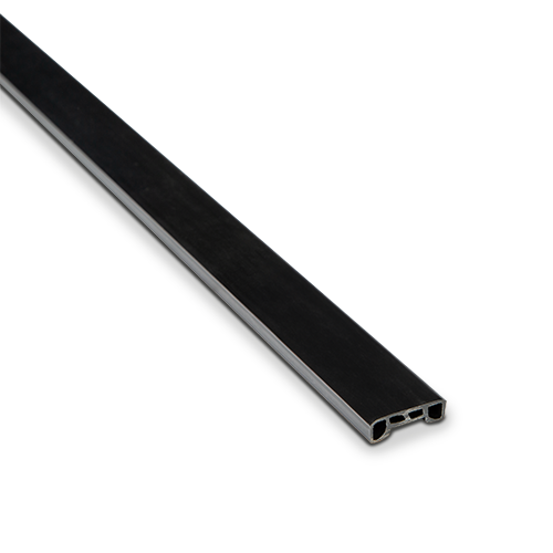 AIRFORCE plast profil forside glas tykkelse 8/8/4 (17.52mm) L=5000mm, plast sort