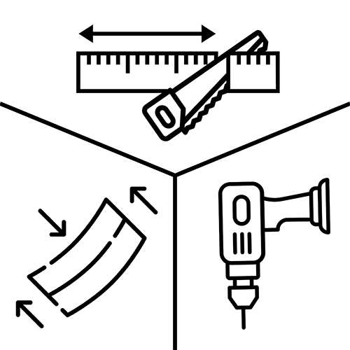 Bending, cutting and drilling glass profile Trans-Level model 3011 L=2500mm (6-10 pcs.)