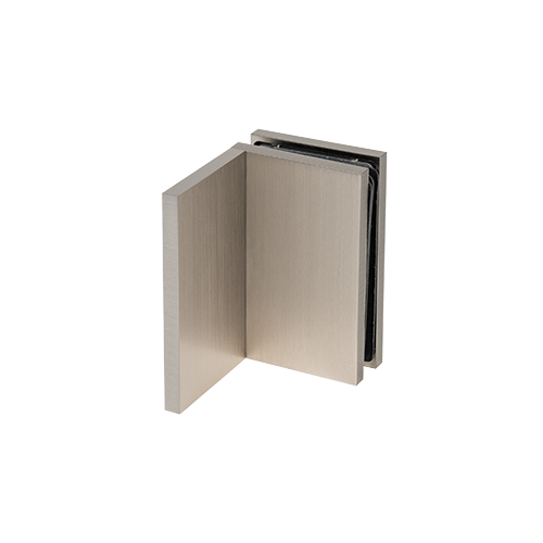 EXCITE connector glass-wall 90° glass 8/10mm, brass stainless steel brushed