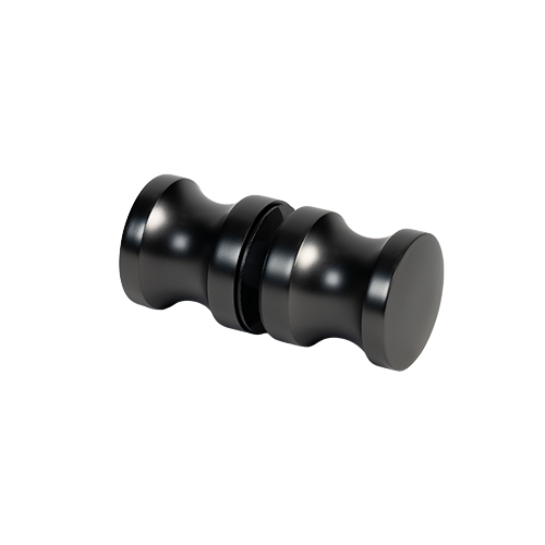 Dusjdørknapp Ø35x35mm, 2-sidig glass 6-12mm, messing pistol metall børstet