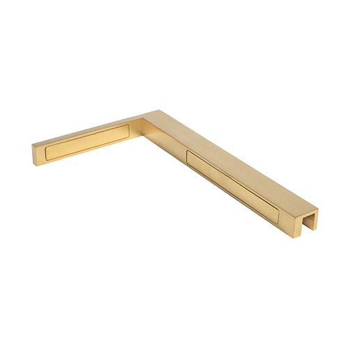 Stabilisering hörn glas-vägg 90° höger, mässing guld borstad