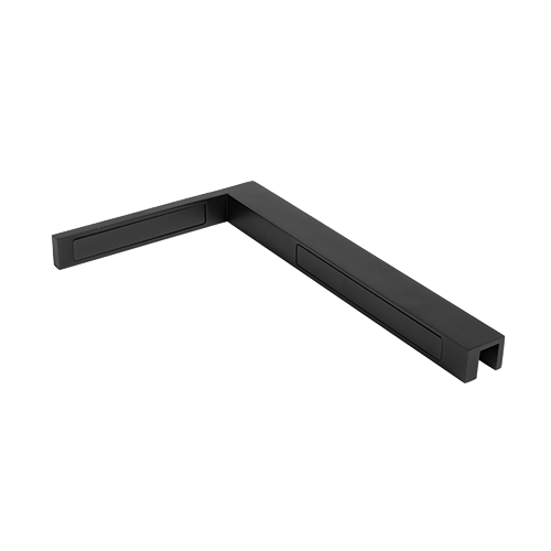 Stabilisering hörn glas-vägg 90° höger, mässing pistol metall borstad
