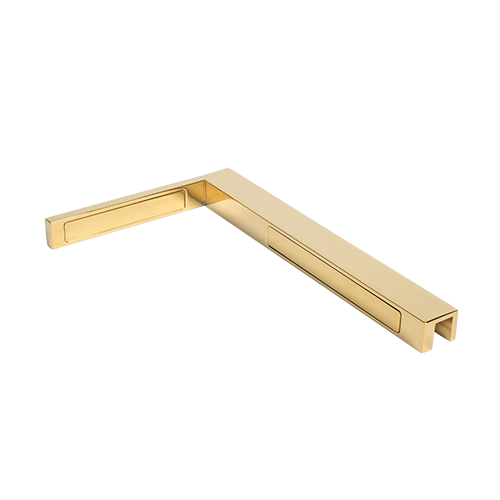 Stabilisering hörn glas-vägg 90° höger, mässing guldpolerad