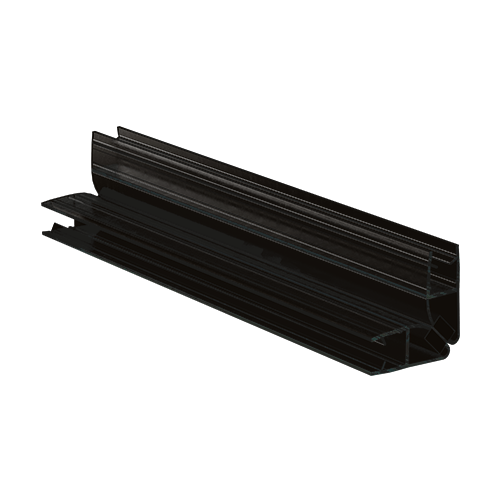 Tætning til brusedør 90° med magnet til glas 8mm L=2200mm, kunststof sort
