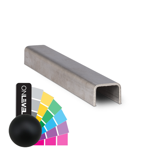 Handrail U-profile 26x20x2mm L=4000mm, AISI 304 RAL matt