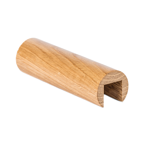 Glass handrail Ø42mm L=200mm oak laquered