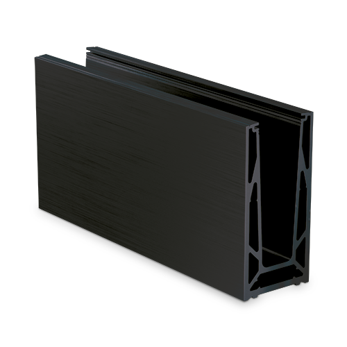 TL-6080 Glasprofil L=5000mm aluminium sort anodiseret