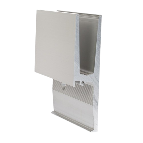 TL-3011 Glasprofil L=200mm naturanodiserad aluminium + täcklock (höga & låga)