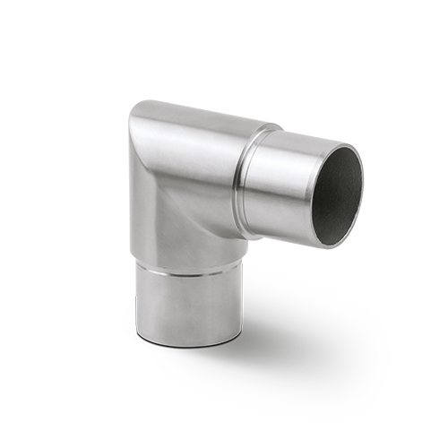 EMPIRE STATE POST hörnkontakt 90° skarp Ø42.4x2mm, AISI 304 satinerad