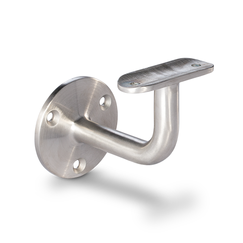 Handrail bracket for handrail Ø42.4mm with 3 mounting holes, AISI 304 satined