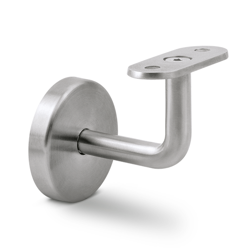 Handräcke beslag med täcklock med platt ansl., AISI 304 satinerad