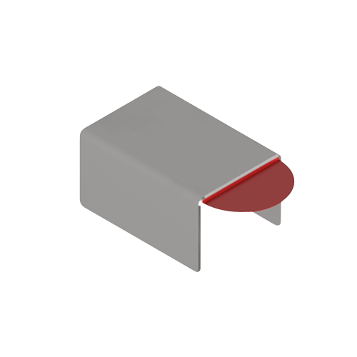 Connection cover for U-profile 26x20x2mm, AISI 316 satined