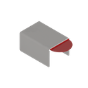 Dekning for tilkobling for U-profil 26x20x2mm, AISI 316 satineret