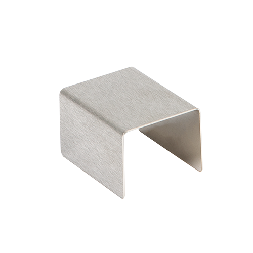 Tilslutning dækning til U-profil 30x25x2mm, AISI 316 satin