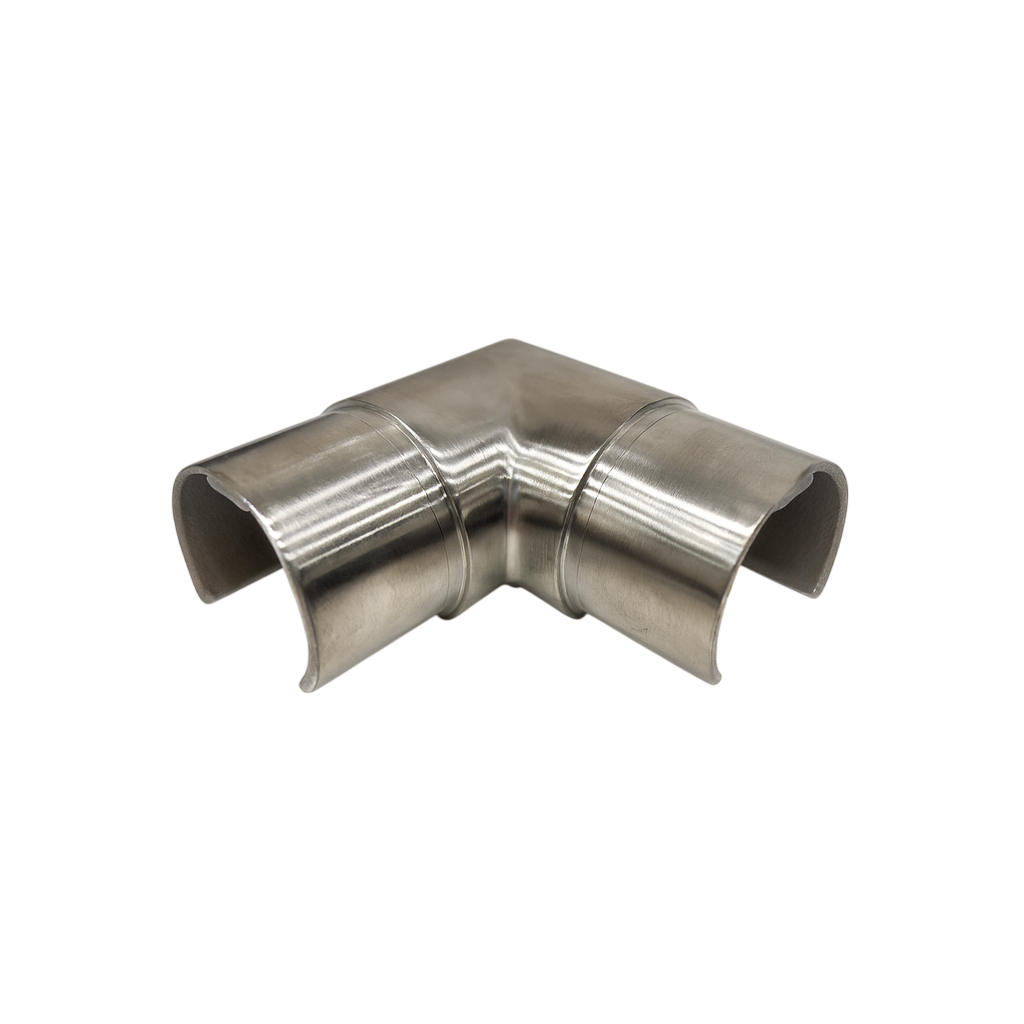 Hörnkontakt 90° horisontell för glashandräcke Ø42.4x1.5mm, AISI 316 satinerad