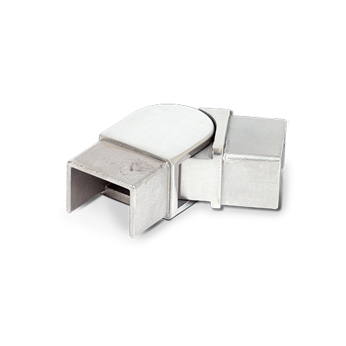 Corner connector horizontal adjustable 90-180° Glass handrail 40x30x1mm, AISI 316 satined