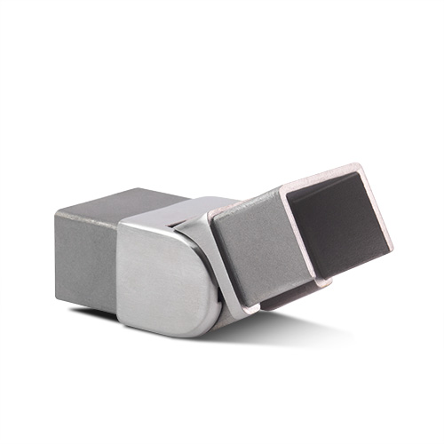 Hörnkontakt vertikal justerbar 135-180° Glashandräcke 40x30x1mm, AISI 304 satinerad