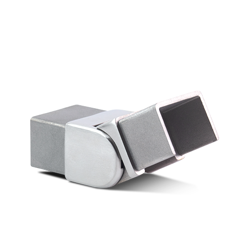 Hörnkontakt vertikal justerbar 135-180° Glashandräcke 40x30x1mm, AISI 316 satinerad