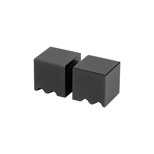 Dusjdørknapp 30x30x30mm, 2-sidig glass 6-12mm, messing pistol metall børstet