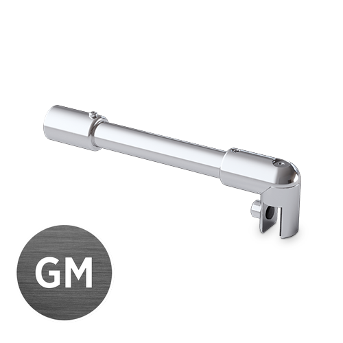 Stabilisering Uppsättning Ø19mm glas-vägg 90° glas 6/8/10mm L(max)=1035mm, mässing pistol metall borstad