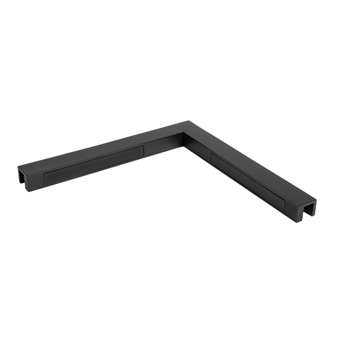 Stabilisering forb. glas-glas 90°, messing pistol metal børstet