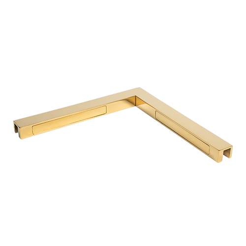 Stabilisering forb. glas-glas 90°, messing guldpoleret